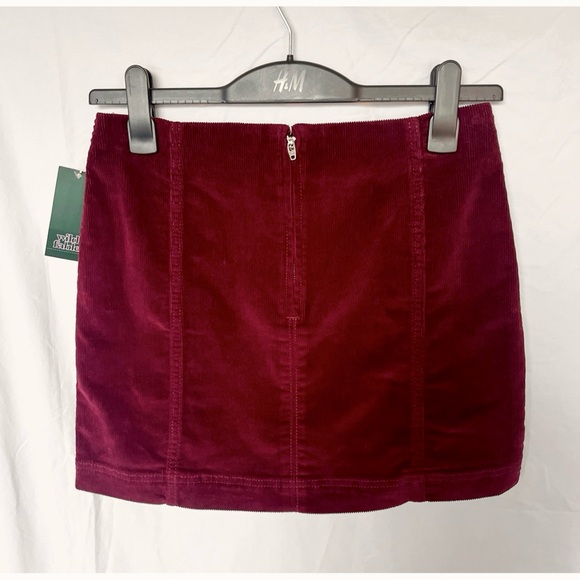 NWT Burgundy Wild Fable Corduroy Mini Skirt | Target Fitted Wine Red Cotton Cord - Picture 2 of 8